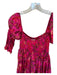 Misa Size XS Pink & Brown Cotton Off Shoulder Floral Rouched Dress Pink & Brown / XS