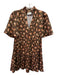 Tuckernuck Size XXS Brown, Orange & Green Cotton V Neck Short Sleeve Dress Brown, Orange & Green / XXS