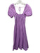 1. State Size XS Lilac Purple Cotton Short Puff Sleeve Elastic Waist Dress Lilac Purple / XS