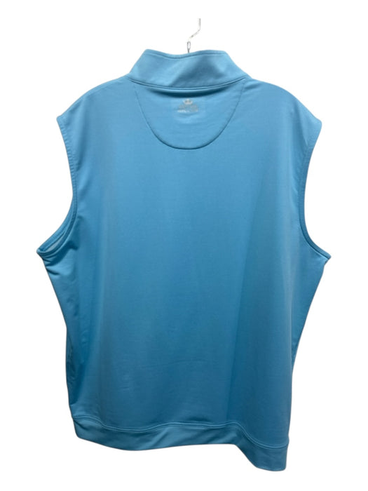 Peter Millar Size L Light blue Synthetic Solid Quarter Zip Men's Vest Light blue / L