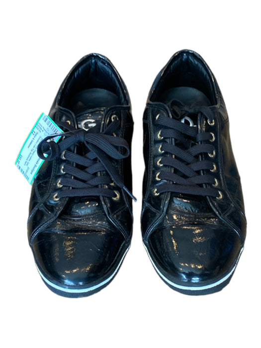 Dolce & Gabbana Shoe Size 12 AS IS Black Patent Leather Solid Sneaker Shoes 12