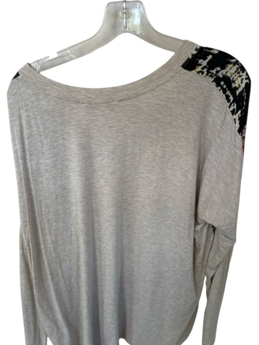 Cabi Size M Cream & Red Silk Long Sleeve Chevron Top Cream & Red / M