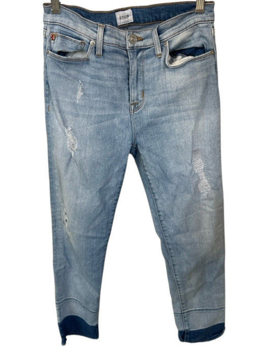 Hudson Size 27 Light Wash Cotton Blend High Ankle Distressed Raw Hem Jeans Light Wash / 27