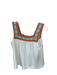 Lilla P Size XS Cream & Orange Cotton Macrame Detail Sleeveless Top Cream & Orange / XS