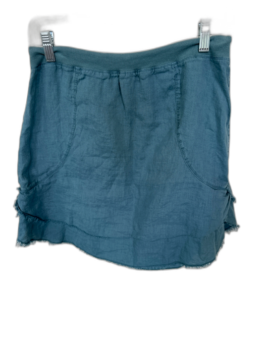 XCVI Size S Slate Blue Linen Drawstring Raw Hem Skirt Slate Blue / S