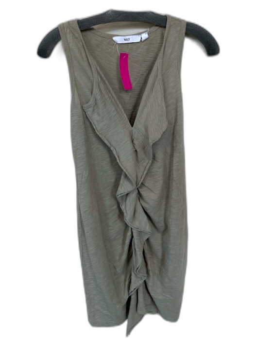 Wilt Size XS Sage green Cotton Sleeveless Ruffle Front Dress Sage green / XS