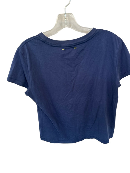 Kerri Rosenthal Size S Navy & white Cotton Short Sleeve Embroidered Heart Top Navy & white / S