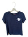 Kerri Rosenthal Size S Navy & white Cotton Short Sleeve Embroidered Heart Top Navy & white / S