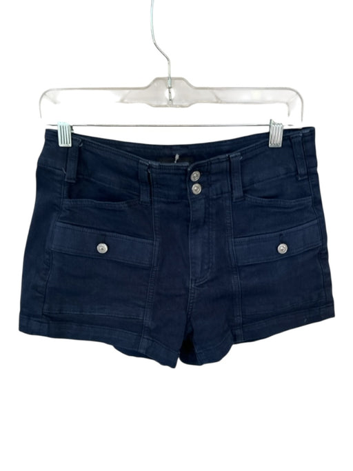 Paige Size 26 Navy Cotton Blend High Waist Front Pockets Denim Shorts Navy / 26