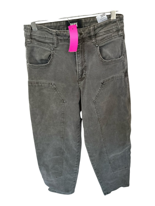 Paige Size 26 Gray Cotton Blend High Waist Barrel Leg Pants Gray / 26