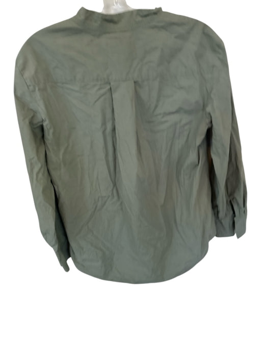 Odeeh Size 36 Olive Green Cotton Long Sleeve Button Down Poplin Top Olive Green / 36