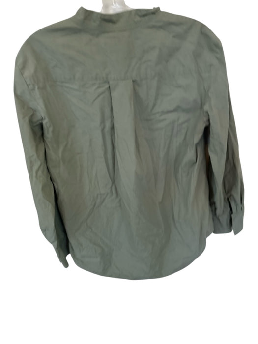 Odeeh Size 36 Olive Green Cotton Long Sleeve Button Down Poplin Top Olive Green / 36