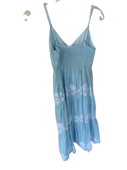 Lilly Pulitzer Size 00 Baby Blue & White Cotton Spaghetti Strap Maxi Dress Baby Blue & White / 00