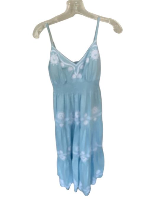 Lilly Pulitzer Size 00 Baby Blue & White Cotton Spaghetti Strap Maxi Dress Baby Blue & White / 00