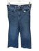Frame Size 26 Dark Wash Cotton Blend High Waist Wide Leg Raw Hem Cropped Jeans Dark Wash / 26
