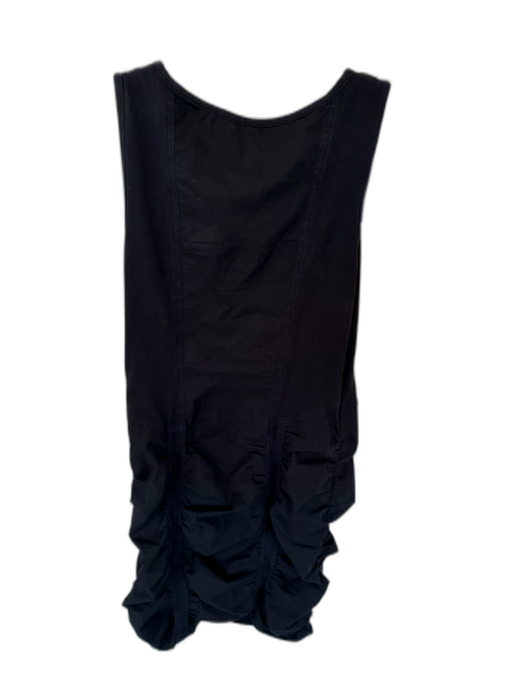 XCVI Size S Black Cotton Sleeveless Rouched Dress Black / S