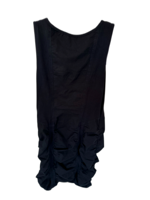 XCVI Size S Black Cotton Sleeveless Rouched Dress Black / S