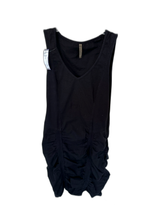 XCVI Size S Black Cotton Sleeveless Rouched Dress Black / S