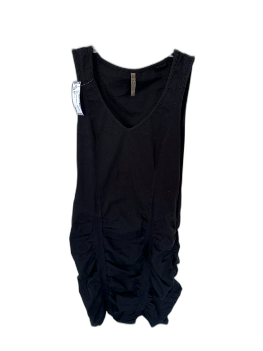 XCVI Size S Black Cotton Sleeveless Rouched Dress Black / S