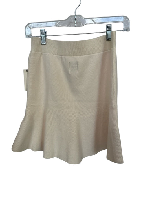 Maeve Size S Cream Viscose Blend Elastic Waist Knit Buttons Mini Skirt Cream / S
