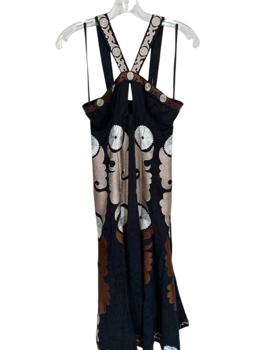 By Anthropologie Size 4 Black & Bronze Cotton Blend Sleeveless Maxi Dress Black & Bronze / 4