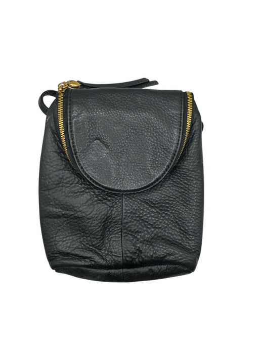 Hobo Black Leather Zip Close Crossbody Bag Black / S