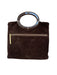 Kate Spade Brown & Gold Suede Top Handle Fold Over Bag Brown & Gold / S