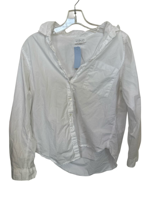 Velvet Size XS White Cotton Long Sleeve Button Down Top White / XS