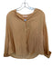 Cali Dreaming Size S Tan Cotton Long Balloon Sleeve Buttons Top Tan / S