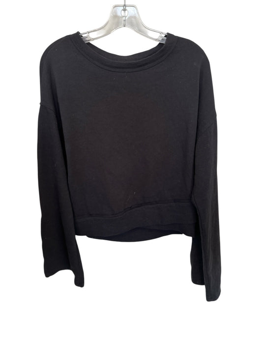 Joe's Size S Black Cotton Blend Long Sleeve Hook & Eye Detail Sweatshirt Black / S