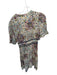 Ba&sh Size 1/S Taupe & Teal Viscose Blend Short Sleeve Abstract V Neck Dress Taupe & Teal / 1/S