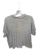 Lafayette 148 Size L Taupe & White Linen Blend Short Sleeve Collar Striped Top Taupe & White / L