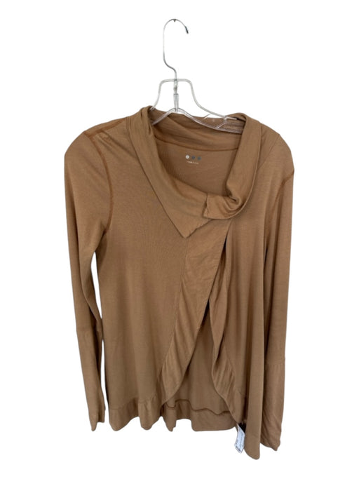 3 dots Size S Tan Cotton Long Sleeve Open Front Sweater Tan / S