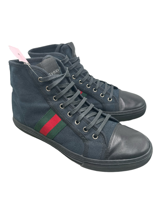 Gucci Black Canvas High Top Box Included Sneakers Black