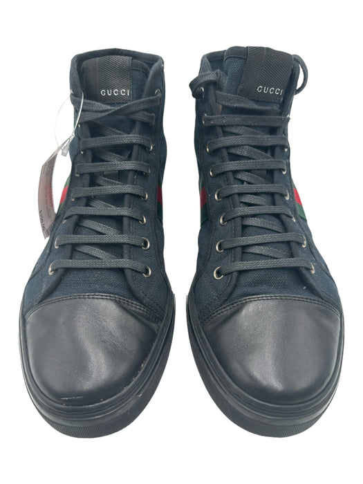 Gucci Black Canvas High Top Box Included Sneakers Black