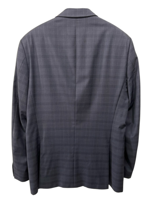 Boss Navy Virgin Wool Plaid 2 Button Men's Suit 40L