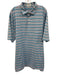 Peter Millar Size XL White & Multi Polyester Striped Polo Men's Short Sleeve White & Multi / XL