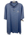 Peter Millar Size XL Blue & Multi Polyester All Over Print Polo Short Sleeve Blue & Multi / XL