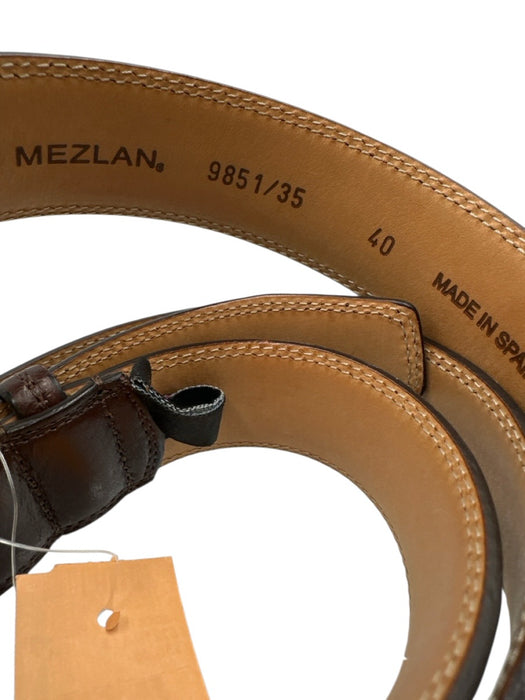 Mezlan Brown Leather Men's Belt Brown