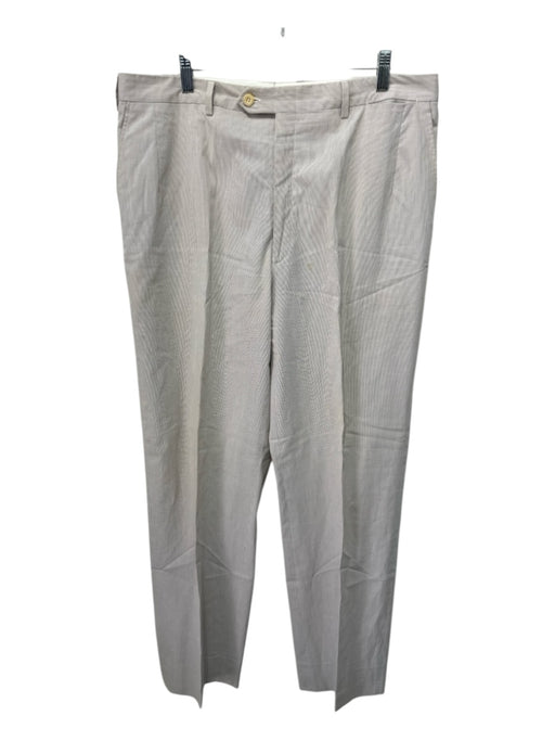 Brioni Size 38 Tan Cotton Striped Khakis Men's Pants Tan / 38