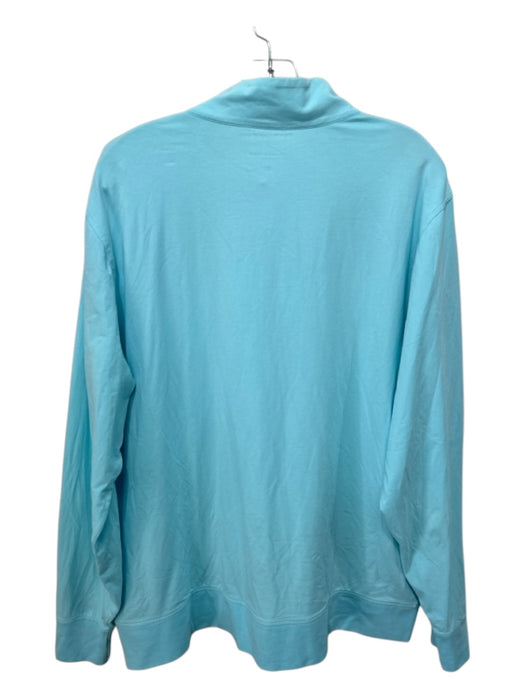 B Brady Size XL Light blue Cotton Blend Solid Polo Men's Long Sleeve Shirt Light blue / XL