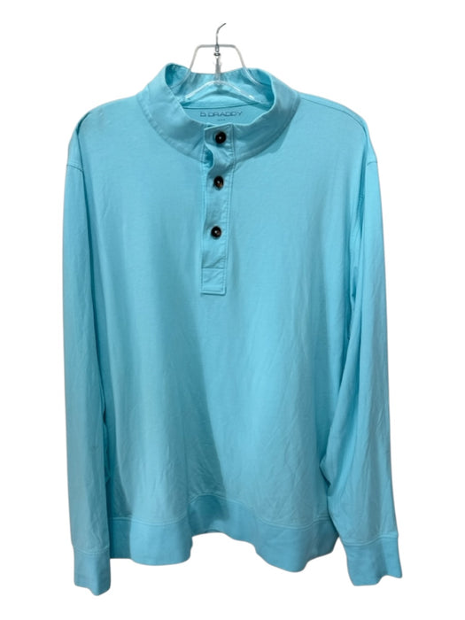 B Brady Size XL Light blue Cotton Blend Solid Polo Men's Long Sleeve Shirt Light blue / XL