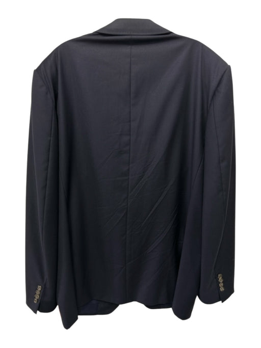 Miller Brothers Navy Blue Wool Solid 2 Button Men's Blazer Navy Blue / 46