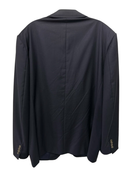 Miller Brothers Navy Blue Wool Solid 2 Button Men's Blazer Navy Blue / 46