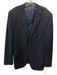 Miller Brothers Navy Blue Wool Solid 2 Button Men's Blazer Navy Blue / 46
