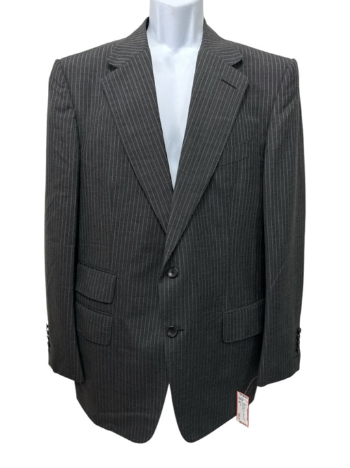 Tom Ford Black & White Rayon Striped Zip Fly Men's Suit Black & White / 54