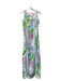 Lilly Pulitzer Size 0 White & Multi Cotton Round Neck Sleeveless Back Zip Dress White & Multi / 0