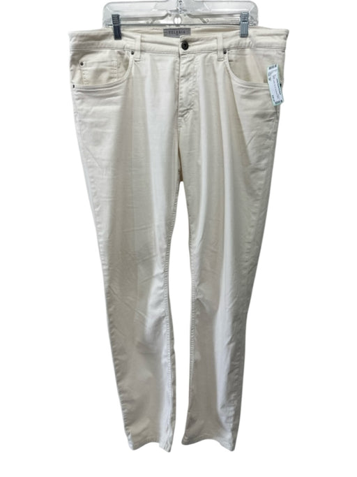Teleria Size 38 White Cotton Zip Fly Men's Pants White / 38