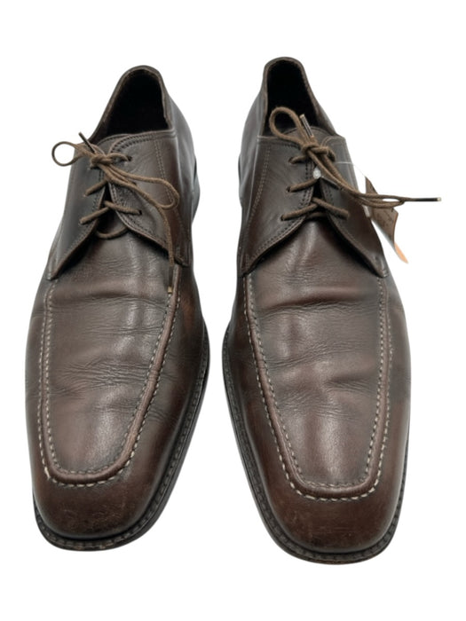 Salvatore Ferragamo Shoe Size 14 AS IS Brown Leather Lace Up Stacked Heel Shoes Brown / 14