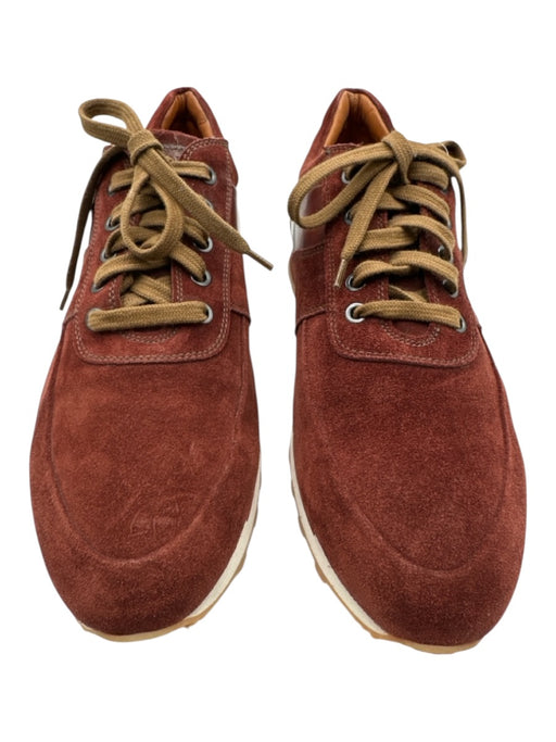 Bontoni Shoe Size 13 Burgundy Red Suede Low Top Lace Up Men's Shoes Burgundy Red / 13